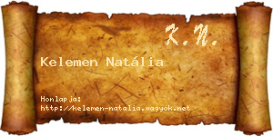 Kelemen Natália névjegykártya